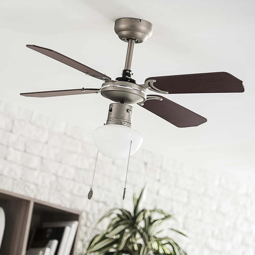Ventilador Reversible Nápoles 36 Plywood 1 Luz 4 Aspas