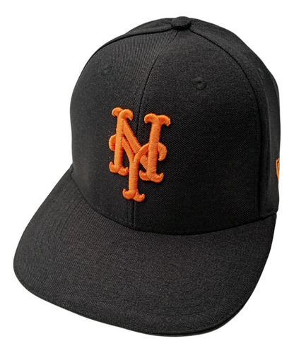 Gorra Estilo Mlb Cerrada Stretch Fitted Equipos Premium Moda Ny Mets Black Anatómico 56 Cm