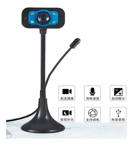 Cámara Web 640*480p Pc Hd Web Cam Usb Micro Portátil