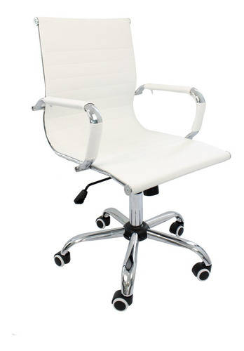 Silla de escritorio Virke Ecocuero Baja ergonómica  blanca con tapizado de cuero sintético x 2 unidades