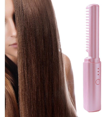 Escova Alisadora De Cabelo Sem Fio Portátil Com 3 Ajustáveis