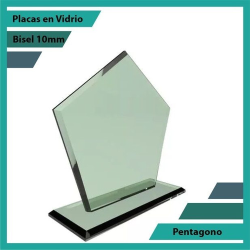 Placas Conmemorativas En Vidrio Pentágono Plano
