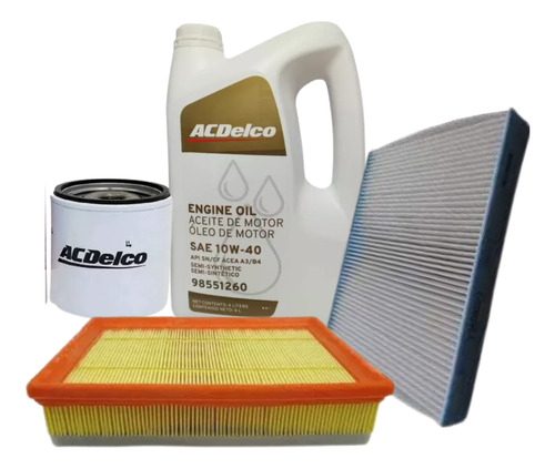 Kit Filtros Chevrolet Onix Prisma + Aceite Semisint Acdelco