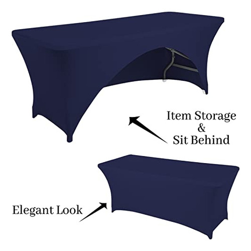 Mantel Elástico Ajustable Azul Marino Para Mesa 1.52m