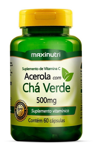 Chá Verde Com Acerola 500mg - 60 Cápsulas