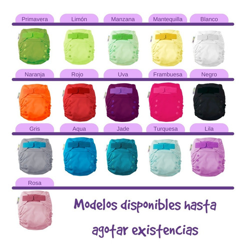 Imagen 2 de 6 de Pañales Ecológicos De Tela Ecopipo 10 Pack Lisos