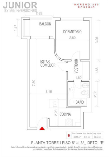 Imagen 11 de 13 de Departamento De 1 Dormitorio En Venta En Rosario