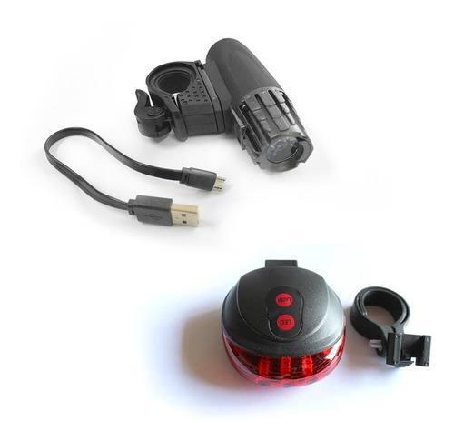 Luz Led Linterna Delantera Para Bicicletas Carga Con Cable