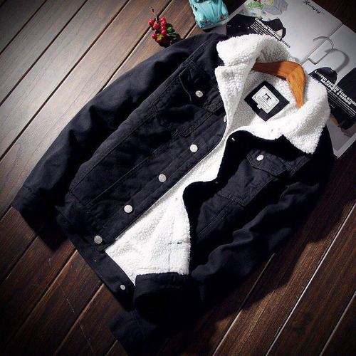Chaqueta Vaquera Con Forro Polar Para Hombre, Corte Ajustado