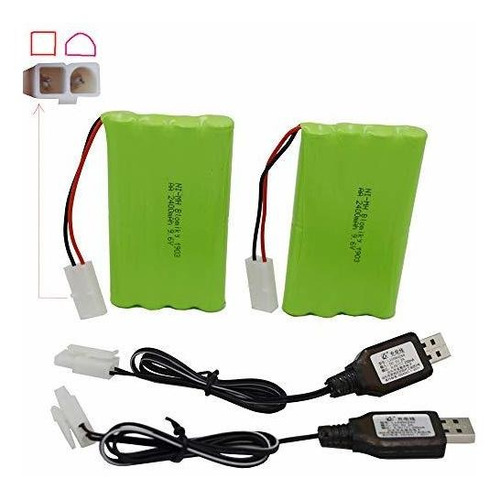 Blomiky 2 Pack 9.6v 2000mah Nimh Baterías Recargables Aa Con