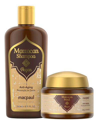 Kit Hidratante Shampoo E Máscara Marrocan Argan Oil Macpaul