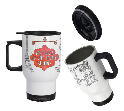 Mug Vaso Termico Viajero Para Carro Mensaje Positivo 02