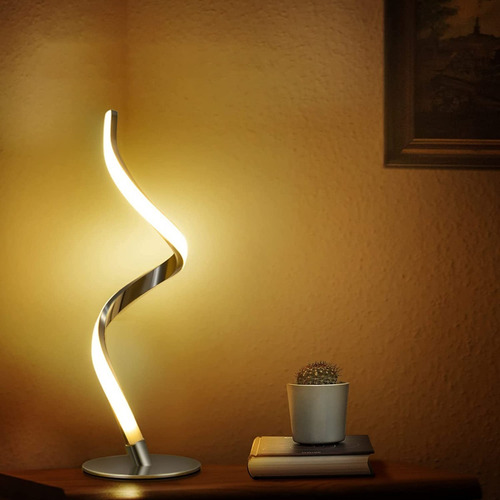 Lámpara De Escritorio Led Con Control Táctil Espiral Moderna