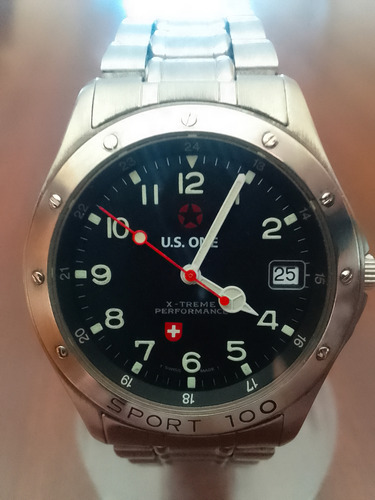 Reloj Suizo Para Hombre - U.s One Plateado Plateado Negro (Usado)