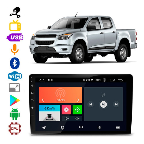 Mp5 Chevrolet S10 2012 A 2016 9 Pol Bt Android App + Câmera