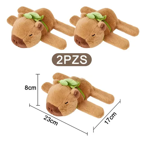 EnixwH Pulsera Capibara De Peluche – 19 Cm, Realista, Con Cierre De Presión, Suave Y Antiestrés, Regalo Para Niños Y Adultos