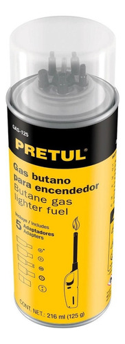 Lata De Gas Butano Para Encendedor, 125 Ml, Pretul