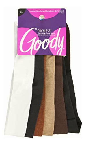 Goody Ouchless Thin Nylon Headwraps, 6 Count