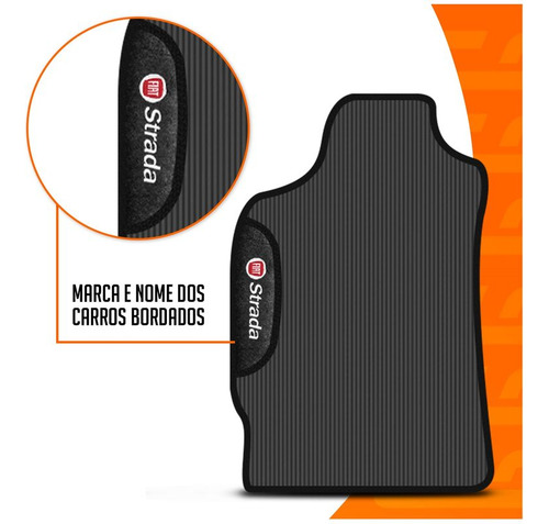Jogo Tapete Strada 99 A 2006 Cabine Simples Borracha 2 Pçs