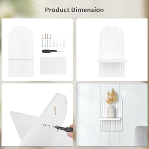 Yiya 2 Piezas Estantías De Pared Boho De Madera En Forma De