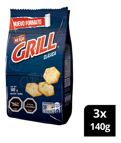 Galleta Grill® Clásica 140g Pack X3