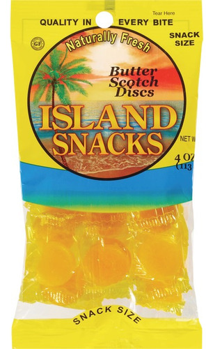 Island Snacks Caramelo Macizo Butterscotch Discs 113 Gr