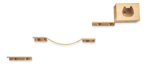 Rascador Para Gatos De Pared Tapizado. Combo Amelie Color Beige