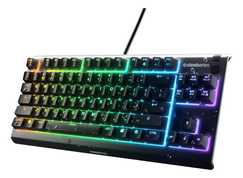 Teclado Gamer Steelseries Apex 3 Tkl Negro Rgb - Inglés Us