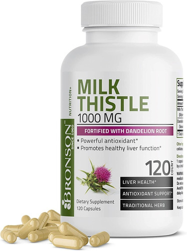 Diente De León Milk Thistle Dandelion 1000mg Bronson