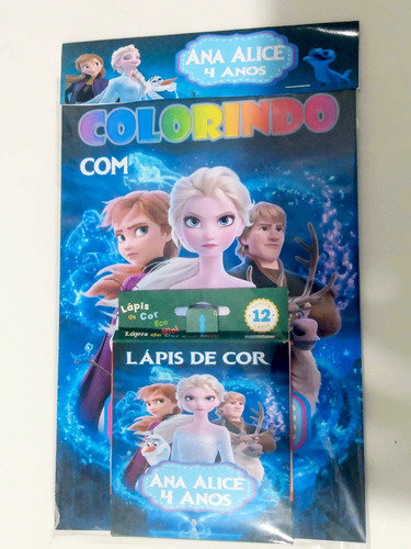 45 Livros De Colorir Com Lápis Frozen 2 - Tam. Grande
