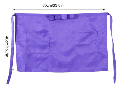 Delantal Corto Violeta, 1 Pieza, Unisex, Cintura Para Mujer