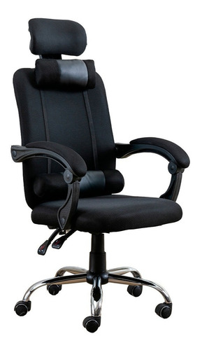 Silla De Escritorio Starway Wl-01 Negra Reclinable Con Almohadones