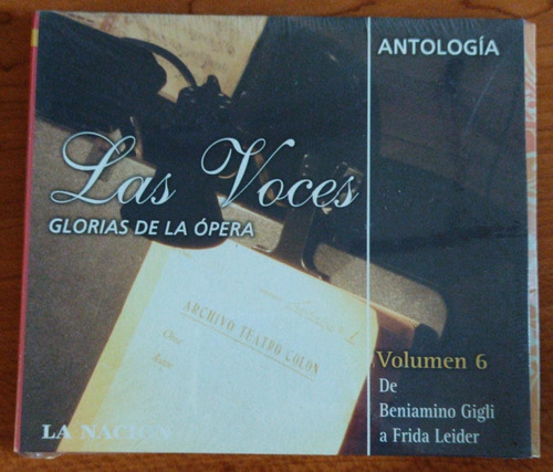 Cd Las Voces Glorias De La Ópera. Antologia La Nacion Vol.6