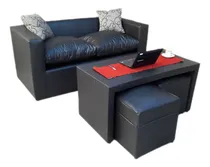 Comprar Juego De Living Sillon 2cuerpos +mesa+2puff