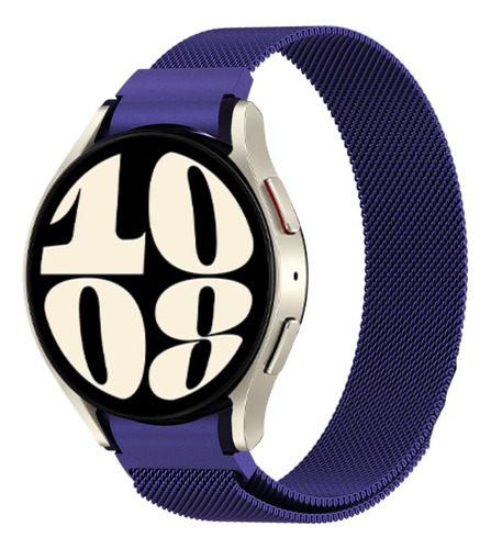 Pulsera de metal con cierre en forma de punta para Samsung Watch6 de 40 mm, color azul