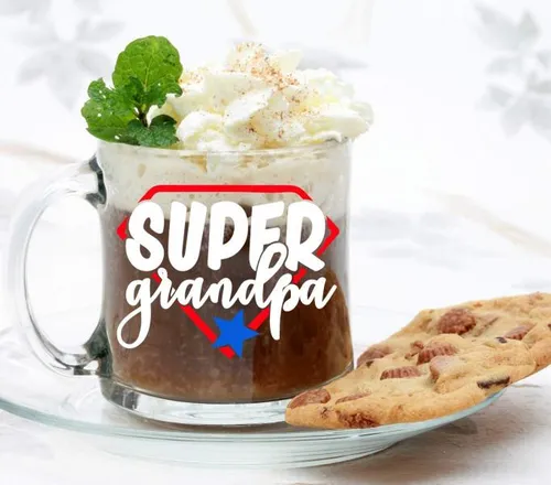 Taza Divertida ' Taza De Cristal Para Abuelo ' Broma Humor '