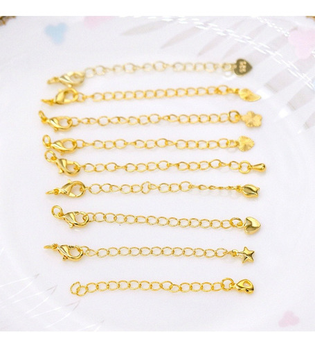 10 Pcs Cadena De Extensión Con Cierres Collar Hebilla