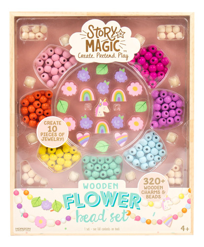 Story Magic Juego De Cuentas De Flores De Madera, Mas De 300