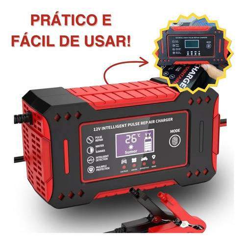 Carregador Bateria 12v Até 100 Amperes Carro Moto Caminhão