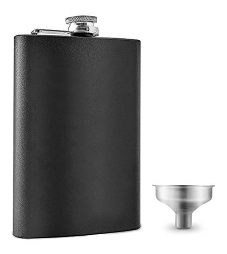 8oz. Stainless Steel Hip Flask With Metal Funnel | Whiskey G