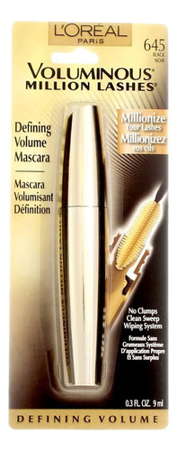 Máscara L'oreal Voluminous Million Lashes Black 645