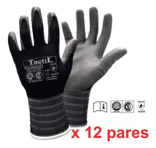 Imagen 1 de 8 de 12 Pares Guantes Tactil Poliuretano Alta Sensibilidad