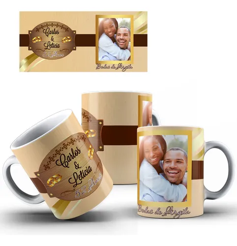 comprar Caneca Bodas De Argila Opção Pu002Ffoto + Caixinha Modelo 04