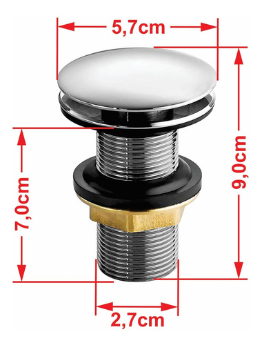 Válvula P/lavatório Click Up 1 (2,6cm) V03 Metal Cromado