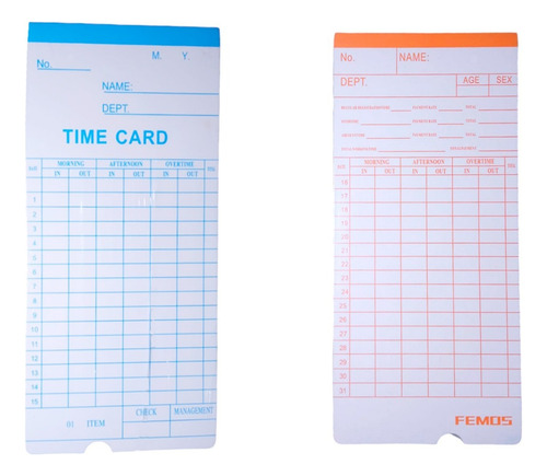Pack X3 100 Tarjetas Marcado De Reloj Control Asistencia