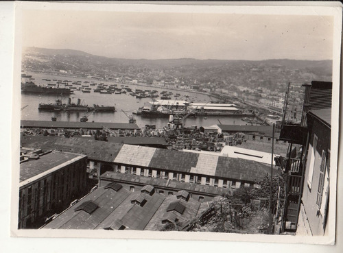 Chile 1947 Fotografia Real Vista General Puerto Valparaiso 