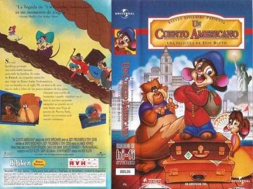 Un Cuento Americano Vhs An American Tail 1986 Español Latino