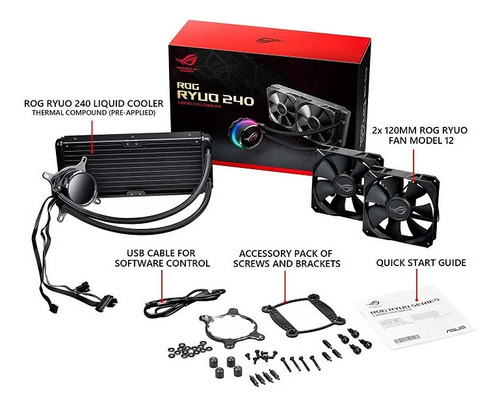 Imagen 6 de 8 de Enfriamiento Liquido Gamer Asus Rog Ryuo 240 Rgb