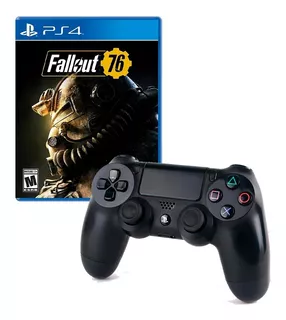 Mando Ps4 Negro + Juego Fallout 76 Ps4