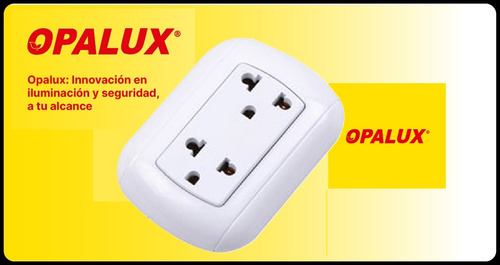 Tomacorriente Doble Universal 2polos Tierra Oval Opalux 10a